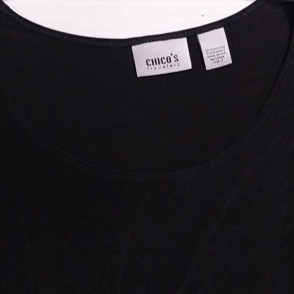 Chicos Travelers Scoop Neck Top...Size 2 (Chico's Sizing).  EUC - Picture 2 of 4